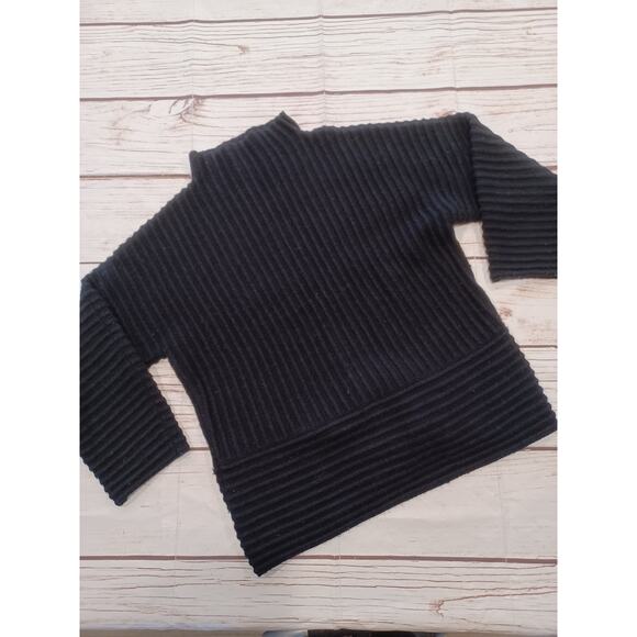 DKNY Wool Cashmere Blend Ribbed Sweater Mock Neck M - Picture 5 of 8